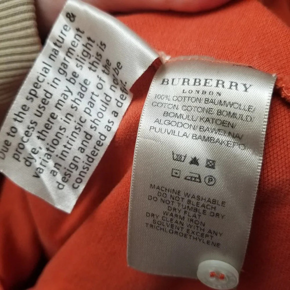BURBERRY Slim Fit Orange Polo Shirt Collared Short Sleeve  M - Picture 3 of 11